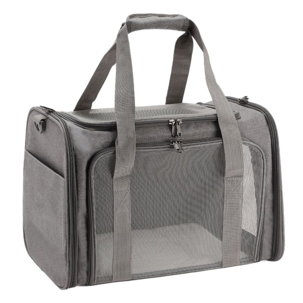 Collapsible Soft Travel TSA Approved Pet Carrier Gray